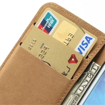 Samsung Galaxy S4 mini (i9195, i9190 ir i9192) atverčiamas juodas odinis Casual dėklas - piniginė / Priedai.lt