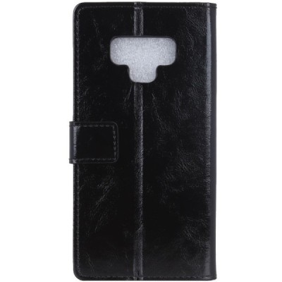 Samsung Galaxy Note 9 (N960F) atvēramais ādas melns maciņš (maks) / Vacins.lv