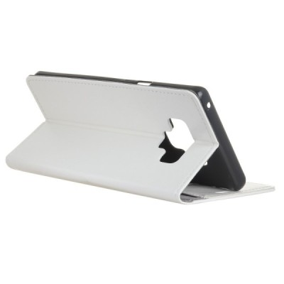 Samsung Galaxy Note 9 (N960F) atverčiamas baltas odinis dėklas - piniginė / Priedai.lt