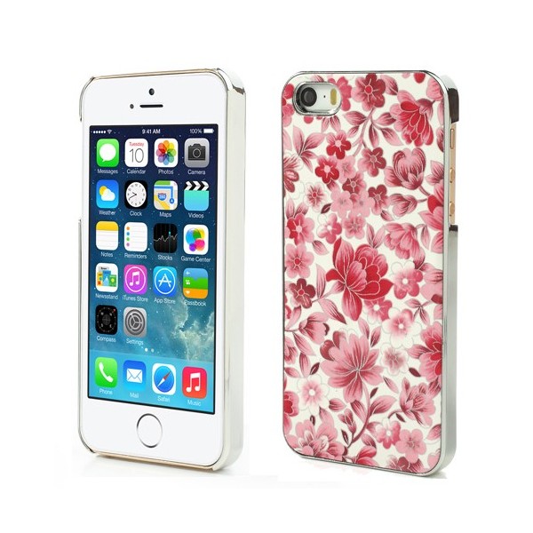 Gėlėtas dėklas - raudonas (iPhone 5 / 5S / SE 2016)