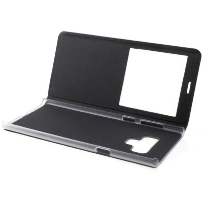 Samsung Galaxy Note 9 (N960F) atvēramais maciņš ar lodziņu - melns / Vacins.lv