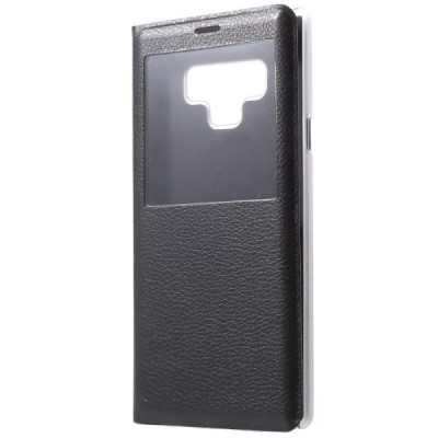 Samsung Galaxy Note 9 (N960F) atvēramais maciņš ar lodziņu - melns / Vacins.lv