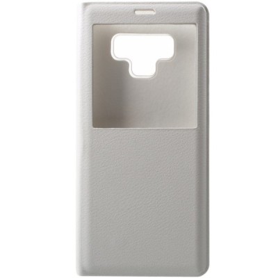 Samsung Galaxy Note 9 (N960F) atvēramais maciņš ar lodziņu - balts / Vacins.lv