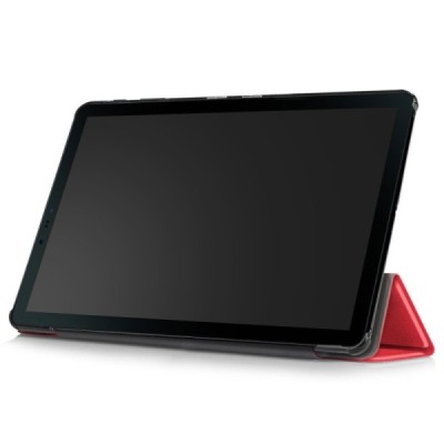 Samsung Galaxy Tab S4 10.5 (T835, T830) atverčiamas raudonas odinis dėklas - knygutė (sulankstomas) / Priedai.lt