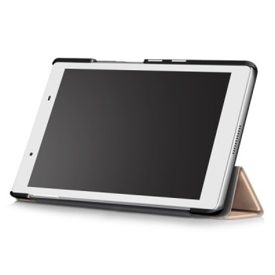 Lenovo Tab4 8.0 (TB-8504F) atverčiamas auksinis odinis dėklas (sulankstomas) / Priedai.lt