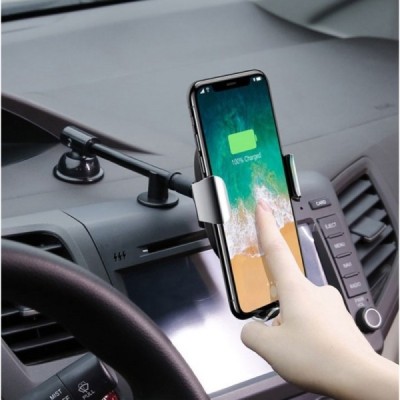 „Baseus“ automašīnas telefona turētājs (lādētājs) - melns / Vacins.lv