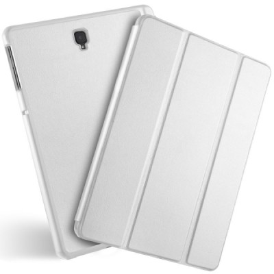 Samsung Galaxy Tab S4 10.5 (T835, T830) atverčiamas baltas odinis dėklas - knygutė (sulankstomas) / Priedai.lt