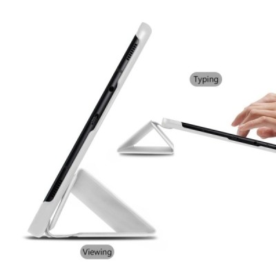 Samsung Galaxy Tab S4 10.5 (T835, T830) atverčiamas baltas odinis dėklas - knygutė (sulankstomas) / Priedai.lt