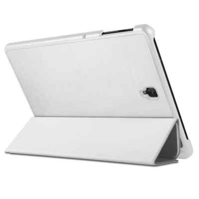 Samsung Galaxy Tab S4 10.5 (T835, T830) atverčiamas baltas odinis dėklas - knygutė (sulankstomas) / Priedai.lt