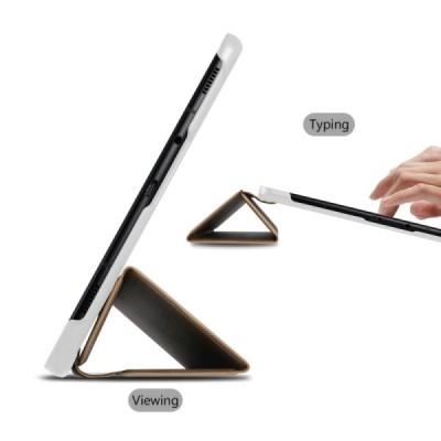 Samsung Galaxy Tab S4 10.5 (T835, T830) atverčiamas auksinis odinis dėklas - knygutė (sulankstomas) / Priedai.lt