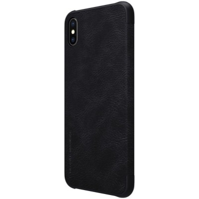 Greznais „Nillkin“ Qin sērijas ādas atvērams melns Apple iPhone Xs Max maciņš / Vacins.lv