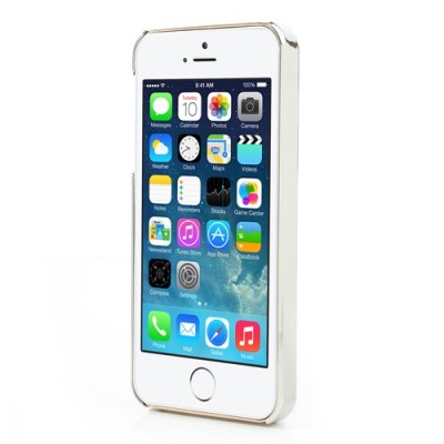 Raudonas, vasariškas plastikinis Apple iPhone SE (5, 5s) dėklas išmargintas gėlėmis / Priedai.lt