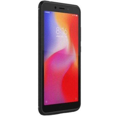 Xiaomi Redmi 6A „Carbon“ cieta silikona (TPU) melns apvalks / vacins.lv