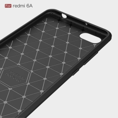Xiaomi Redmi 6A „Carbon“ cieta silikona (TPU) melns apvalks / vacins.lv