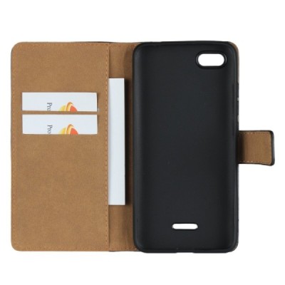 Xiaomi Redmi 6A atvēramais ādas melns Casual maciņš (maks) / Vacins.lv