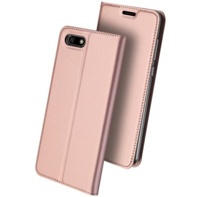 Huawei Y5 2018 (Honor 7S) „Dux Ducis“ Skin sērijas rozs ādas atvērams maciņš / Vacins.lv