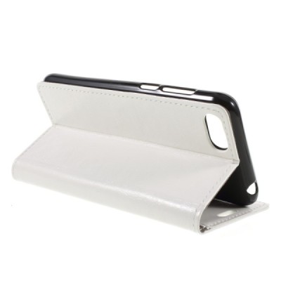 Huawei Y5 2018 (Honor 7S) atvēramais ādas balts maciņš, grāmata (maks) / Vacins.lv