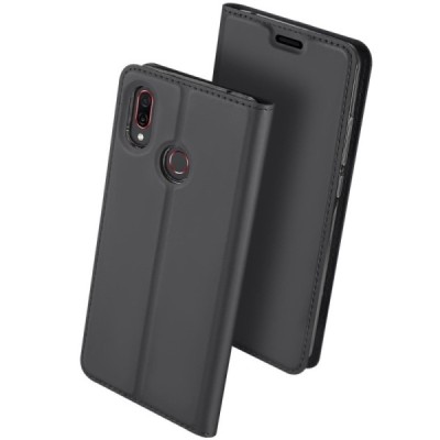 „Dux Ducis“ Skin serijos Huawei Honor Play juodas odinis atverčiamas dėklas / Priedai.lt