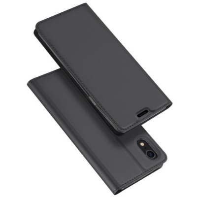 „Dux Ducis“ Skin serijos Apple iPhone Xr pilkas odinis atverčiamas dėklas | Priedai.lt