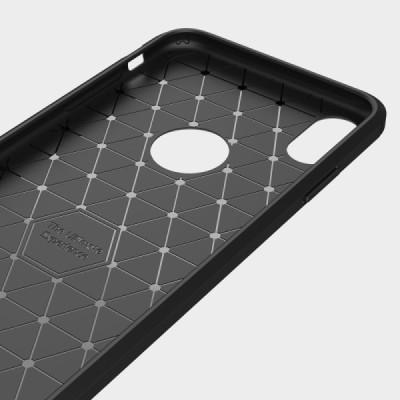 Apple iPhone Xs Max „Carbon“ cieta silikona (TPU) melns apvalks / vacins.lv