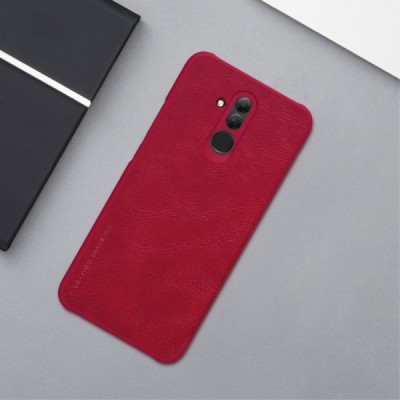 Prabangus „Nillkin“ Qin serijos raudonas odinis atverčiamas Huawei Mate 20 Lite dėklas - knygutė / Priedai.lt