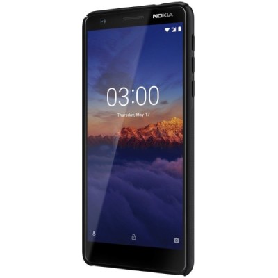 Nokia 3.1 (2018) Nillkin Frosted Shield melns plastmasas apvalks / vacins.lv