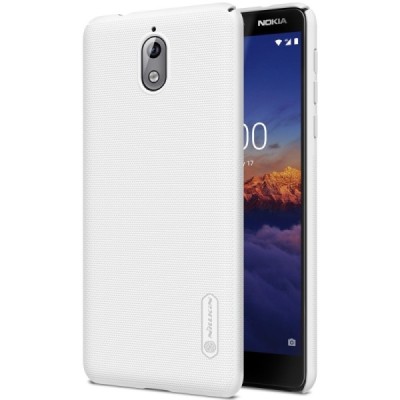Nokia 3.1 (2018) Nillkin Frosted Shield balts plastmasas apvalks + ekrāna aizsargplēve / Vacins.lv