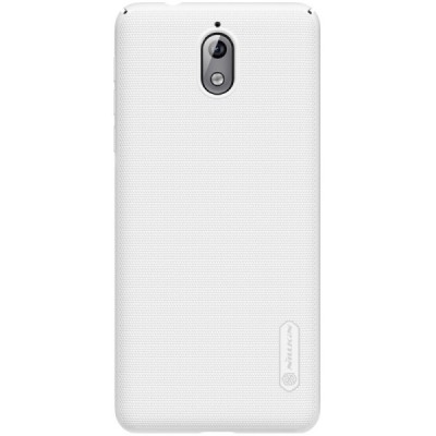Nokia 3.1 (2018) Nillkin Frosted Shield balts plastmasas apvalks + ekrāna aizsargplēve / Vacins.lv