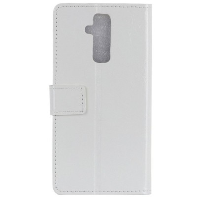 Huawei Mate 20 Lite atverčiamas baltas odinis dėklas - piniginė / Priedai.lt