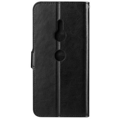 Sony Xperia XZ3 atvēramais ādas melns maciņš (maks) / Vacins.lv