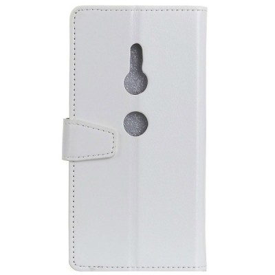 Sony Xperia XZ3 atvēramais ādas balts maciņš (maks) / Vacins.lv