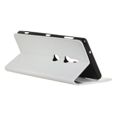 Sony Xperia XZ3 atvēramais ādas balts maciņš (maks) / Vacins.lv