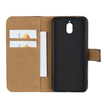 Nokia 3.1 (2018) atvēramais ādas melns maciņš, grāmata (maks) / Vacins.lv