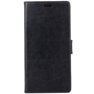 Asus Zenfone Max Pro (ZB601KL) atvēramais ādas melns maciņš (maks) / Vacins.lv