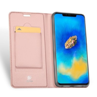 Huawei Mate 20 Pro „Dux Ducis“ Skin sērijas rozs vādas atvērams maciņš / Vacins.lv