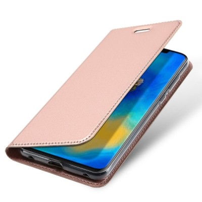Huawei Mate 20 Pro „Dux Ducis“ Skin sērijas rozs vādas atvērams maciņš / Vacins.lv