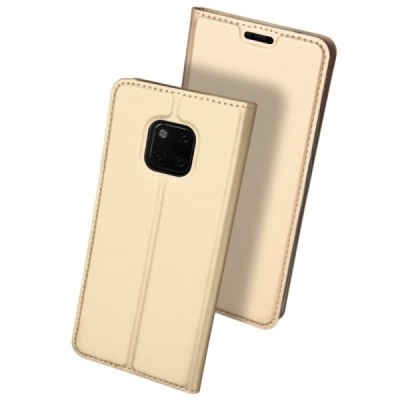 Huawei Mate 20 Pro „Dux Ducis“ Skin sērijas zelta vādas atvērams maciņš / Vacins.lv