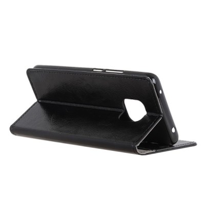 Huawei Mate 20 Pro atverčiamas juodas odinis dėklas - piniginė / Priedai.lt