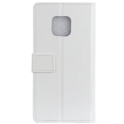 Huawei Mate 20 Pro atverčiamas baltas odinis dėklas - piniginė / Priedai.lt