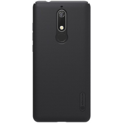 Nokia 5.1 (2018) Nillkin Frosted Shield melns plastmasas apvalks / vacins.lv