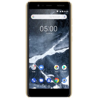 Nokia 5.1 (2018) Nillkin Frosted Shield zelta plastmasas apvalks / vacins.lv