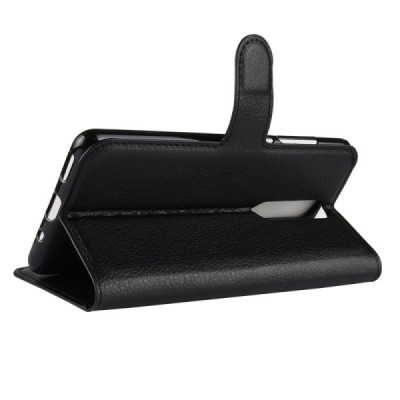 Nokia 5.1 (2018) atvēramais ādas melns maciņš, grāmata (maks) / Vacins.lv