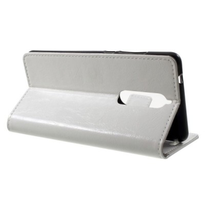 Nokia 5.1 (2018) atvēramais ādas balts maciņš, grāmata (maks) / Vacins.lv