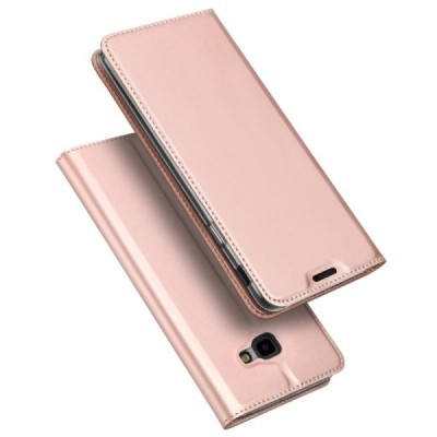 Samsung Galaxy J4+ „Dux Ducis“ Skin sērijas rozs ādas atvērams maciņš / Vacins.lv