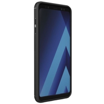 Samsung Galaxy A8 (2018) A530F „Carbon“ kieto silikono TPU juodas dėklas - nugarėlė / Priedai.lt