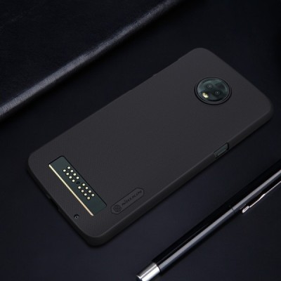 Motorola Moto Z3 Play (Moto Z3) Nillkin Frosted Shield juodas plastikinis dėklas / Priedai.lt