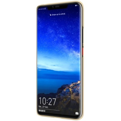Huawei Mate 20 Pro Nillkin Frosted Shield auksinis plastikinis dėklas / Priedai.lt