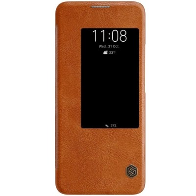 Greznais „Nillkin“ Qin sērijas ādas atvērams brūns Huawei Mate 20 Pro maciņš / Vacins.lv