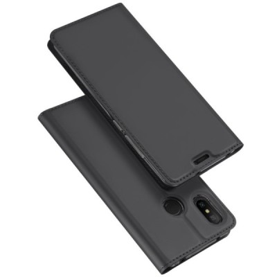 Xiaomi Redmi 6 Pro (Mi A2 Lite) „Dux Ducis“ Skin sērijas melns ādas atvērams maciņš / Vacins.lv