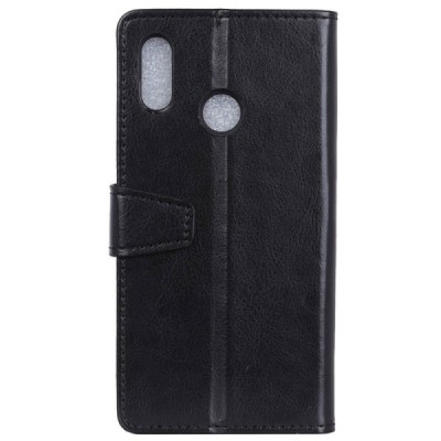 Xiaomi Redmi 6 Pro (Mi A2 Lite) atverčiamas juodas odinis dėklas, knygutė - piniginė / Priedai.lt